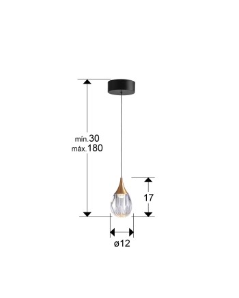 CORINA- LAMPARA 1L NEGRO-COBRE